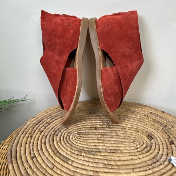 Born Iwa Suede Sandals Rust Orange Leather 8 - Picture 4 of 11